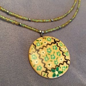 💚UNIQUE BEADED NECKLACE 15 Inch Layered Look w/2 Inch Extender